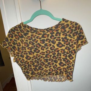 Urban outfitters leopard crop top